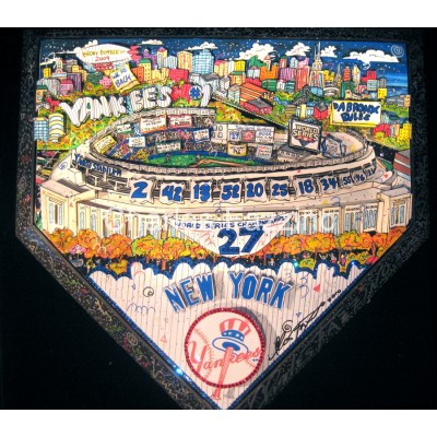 Hand Painted Homeplate by Charles Fazzino