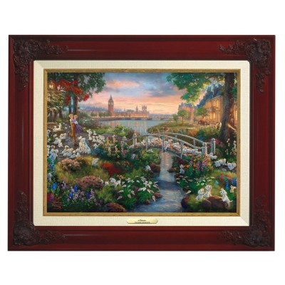 Kinkade Disney Canvas Classics: 101 Dalmatians (Classic Brandy Frame)