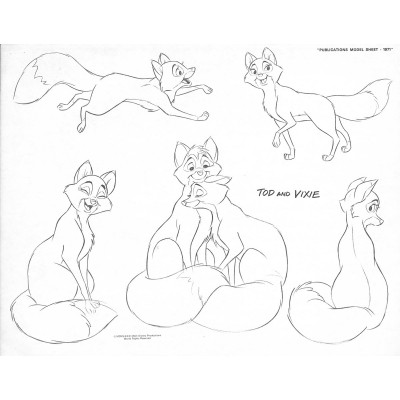 Disney Publication Model Sheet: Tod and Vixie (Fox and the Hound)