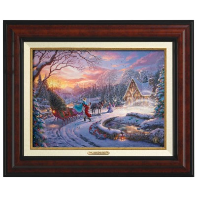 Kinkade Disney Canvas Classics: Cinderella Bringing Home The Tree (Classic Burl Frame)