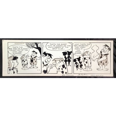 The Flintstones Daily Comic Strip Original Art 2/8/66 (17874)