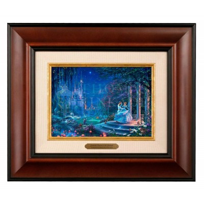 Kinkade Disney Brushworks: Cinderella Dancing in the Starlight (Classic Burl Frame)