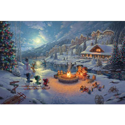 Mickey and Minnie Christmas Lodge by Thomas Kinkade Studios