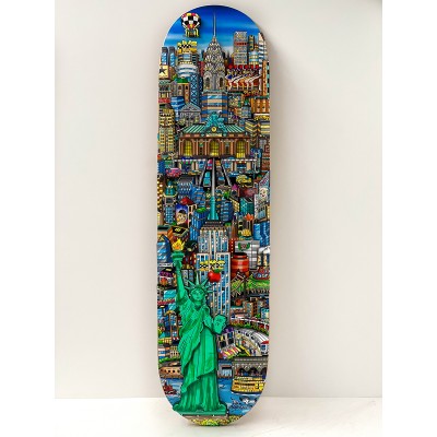 Skateboard Deck: Lady Liberty in NYC by Charles Fazzino