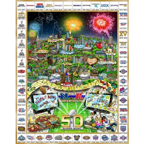 Celebrating 50 Years of Super Bowl by Charles Fazzino (Deluxe)