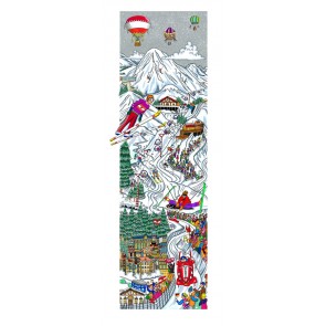Skiing Austria by Charles Fazzino