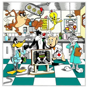 Warner Bros. Doctor Series: A Looney Doctor Visit by Charles Fazzino (Artist Proof)