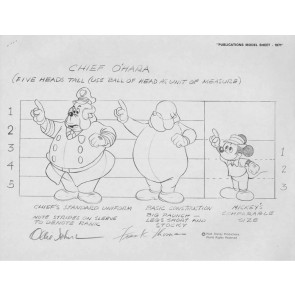 Disney Publication Model Sheet: Chief O'Hara signed Ollie Johnston and Frank Thomas