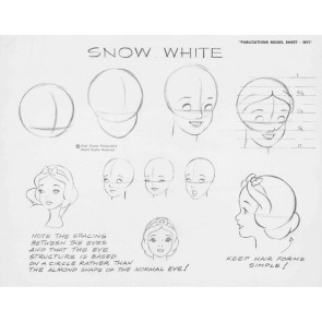 Disney Publication Model Sheet: Snow White / heads (4)