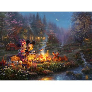 Mickey and Minnie Sweetheart Campfire by Thomas Kinkade Studios