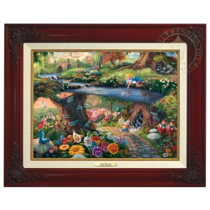 Kinkade Disney Canvas Classics: Alice In Wonderland (Classic Brandy Frame)