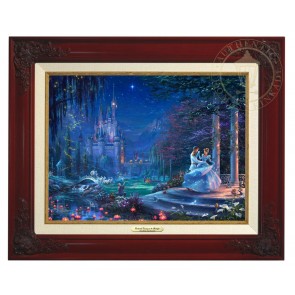 Kinkade Disney Canvas Classics: Cinderella Dancing In the Starlight (Classic Brandy Frame)