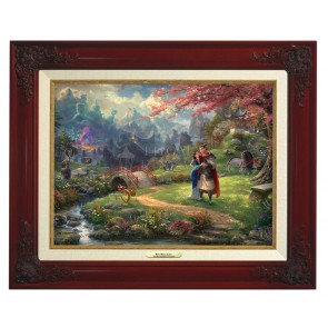 Kinkade Disney Canvas Classics: Mulan Blossoms Of Love (Classic Brandy Frame)