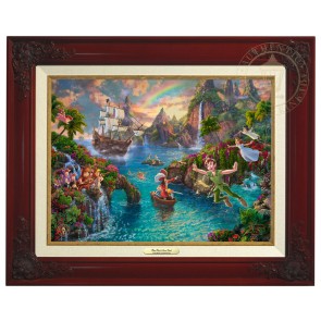 Kinkade Disney Canvas Classics: Peter Pan's Neverland (Classic Brandy Frame)
