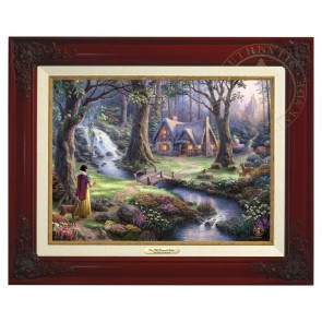 Kinkade Disney Canvas Classics: Snow White Discovers the Cottage (Classic Brandy Frame)