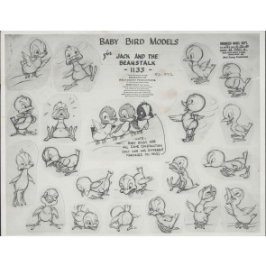 Jack and the Beanstalk Photostat Model Sheet: Baby Bird