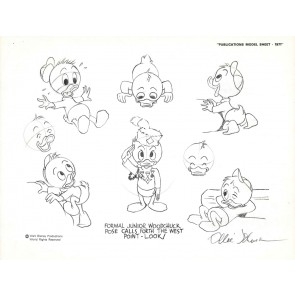 Disney Publication Model Sheet: Junior Woodchuck signed Ollie Johnston