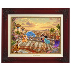 Kinkade Disney Canvas Classics: Jasmine Dancing in the Desert Sunset (Classic Brandy Frame)