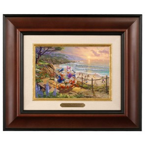 Kinkade Disney Brushworks: Donald and Daisy - A Duck Day Afternoon (Classic Burl Frame)