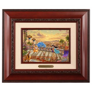 Kinkade Disney Canvas Classics: Rapunzel Dancing in the Sunlit Courtyard (Classic Brandy Frame)