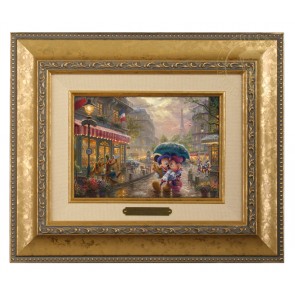 Kinkade Disney Brushworks: Mickey and Minnie In Ireland (Classic Antique Gold Frame)