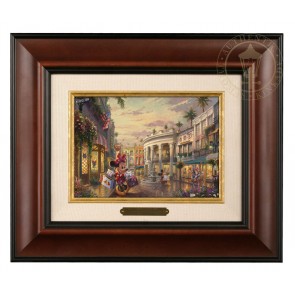 Kinkade Disney Brushworks: Minnie Rocks The Dots On Rodeo Drive (Classic Burl Frame)