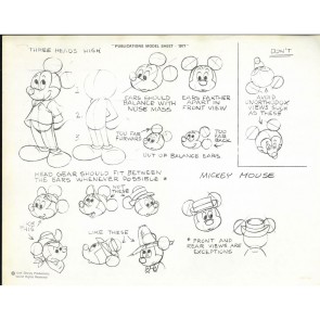 Disney Publication Model Sheet: Mickey Mouse - Various Poses