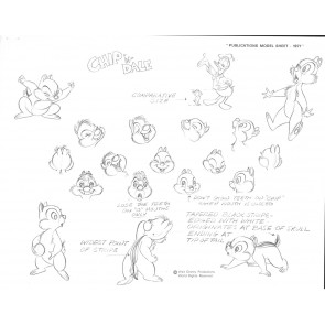 Disney Publication Model Sheet: Chip 'N Dale - Facial Expressions