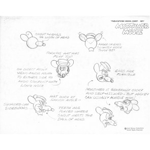 Disney Publication Model Sheet: Mortimer Mouse - Facial Expressions