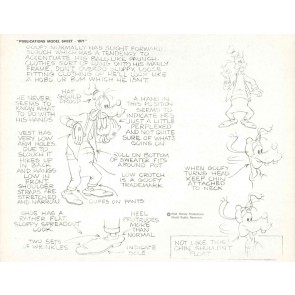 Disney Publication Model Sheet: Goofy - Animator's Note