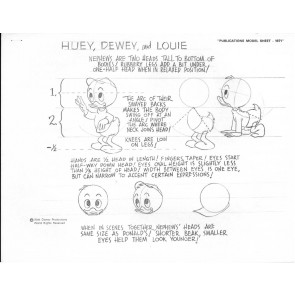 Disney Publication Model Sheet: Huey, Dewey, and Louie