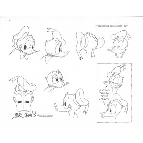 Disney Publication Model Sheet: Donald Duck II signed Marc Davis