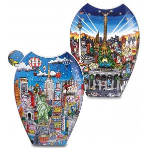 Pop Art Balloon Ride Over NY / My Berlin, Your Berlin Vase by Charles Fazzino