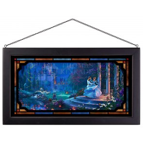 Kinkade Disney Stained Glass Art: Cinderella Dancing in the Starlight
