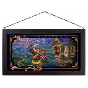 Kinkade Disney Stained Glass Art:: Tangled Up in Love