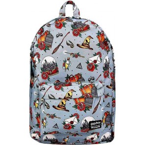 Loungefly Harry Potter Relics Tattoo AOP Backpack