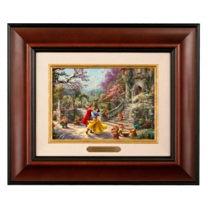 Kinkade Disney Brushworks: Snow White Dancing in the Sunlight (Classic Burl Frame)
