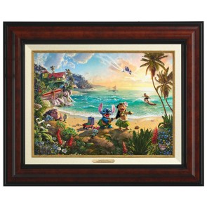 Kinkade Disney Canvas Classics: Lilo & Stitch (Classic Burl Frame)