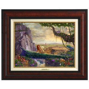 Kinkade Disney Canvas Classics: Lion King Return To Pride Rock (Classic Burl Frame)