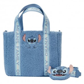 Loungefly Stitch Plush Sherpa Tote Bag With Coin Bag (WDTB2899)