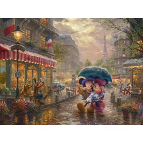 Disney Mickey and Minnie in Paris by Thomas Kinkade Studios