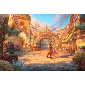 Disney Rapunzel Dancing in the Sunlit Courtyard by Thomas Kinkade Studios