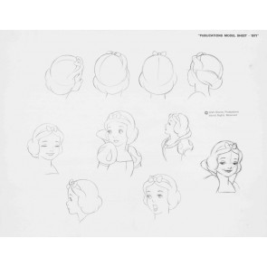 Disney Publication Model Sheet: Snow White / heads (3)