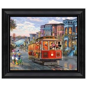 Thomas Kinkade Brushstroke Vignette: Mickey and Minnie in San Francisco