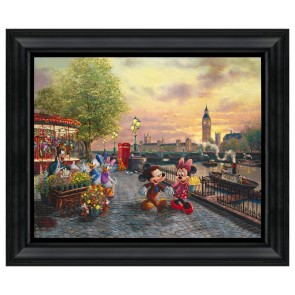 Thomas Kinkade Brushstroke Vignette: Mickey and Minnie in London