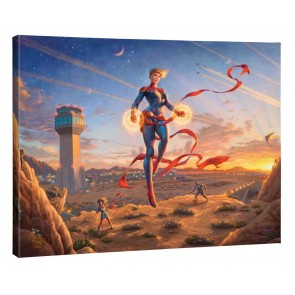Kinkade 24" x 30" Gallery Wrapped Canvas: Captain Marvel - Dawn of A New Day