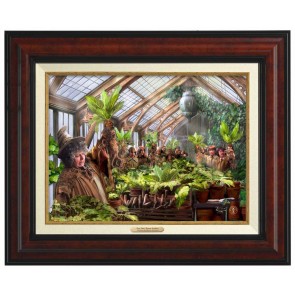 Kinkade Canvas Classics: Harry Potter Hogwarts Greenhouse (Classic Burl Frame)