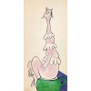 Pinkish Cat on Greenish Pot by Dr. Seuss