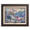 Kinkade Disney Canvas Classics: Beauty and the Beast's Winter Enchantment (Classic Aged Bronze Frame)