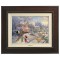 Kinkade Disney Canvas Classics: Mickey's Victorian Christmas (Classic Espresso Frame)